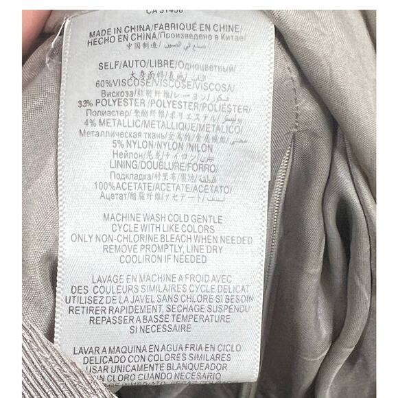 BCBGeneration Mini Dress 2 Light Gray Metallic Studded Pockets Fit Flare HOCO - Picture 14 of 16